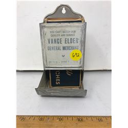 MATCH BOX HOLDER W/ BOX AND MATCHES