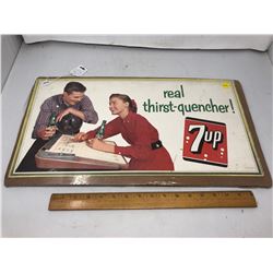 1957 CARDBOARD 7UP AD - 11"  21"