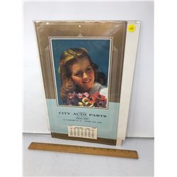 2 "CITY AUTO PARTS" CALENDARS 1950 AND 1953
