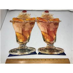 2 CARDBOARD ICE CREAM SUNDAES - 22"