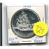 Image 1 : 1999 - CANADA SILVER DOLLAR - 225TH ANNIV. VOYAGE OF JUAN PEREZ - .75 TROY OZ SILVER