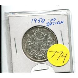 1950 NO DESIGN - CANADA FIFTY CENT COIN