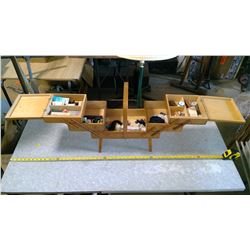 TEAK WOOD SEWING BASKET