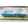 Image 3 : 2X BLUE PYREX FRIDGE BOWLS