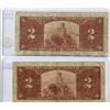Image 2 : 2X 1937 BANK OF CANADA TWO DOLLAR NOTE