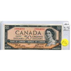 1954 BANK OF CANADA FIFTY DOLLAR NOTE