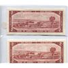 Image 2 : 2X 1954 BANK OF CANADA TWO DOLLAR NOTE