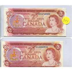 2X 1974 BANK OF CANADA TWO DOLLAR NOTE - UNCIRCULATED