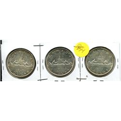 1962, 1963, 1965 CANADIAN SILVER DOLLAR
