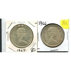 1966, 1967 CANADIAN SILVER DOLLAR