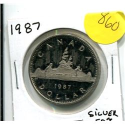 1987 CANADIAN SILVER DOLLAR - UNCIRCULATED