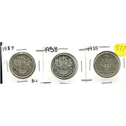 1957, 1958, 1959 CANADIAN FIFTY CENT COIN