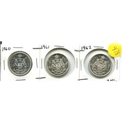 1960, 1961, 1962 CANADIAN FIFTY CENT COIN