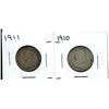 Image 1 : 1910, 1911 CANADIAN TWENTY-FIVE CENT COIN
