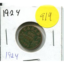 1924 CANADIAN ONE CENT COIN