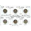 Image 1 : 1928S, 1937, 1953S, 1944, 1944S, 1945D USA MERCURY DIME
