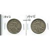 Image 1 : 1942, 1945D USA LIBERTY WALKING HALF DOLLAR