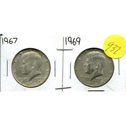 1967, 69 KENNEDY HALF DOLLAR