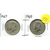 Image 1 : 1967, 69 KENNEDY HALF DOLLAR