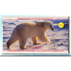 1996 CANADA'S TWO DOLLAR UNCIRCULATED COIN WITH TWO DOLLAR BANK NOTE