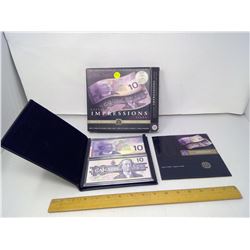 1989 AND 2001 TEN DOLLAR UNCIRCULATED BANK NOTES IN BLACK CASE