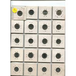 PAGE OF CANADIAN SILVER TEN CENT COINS 1942-1970, 1967-1985