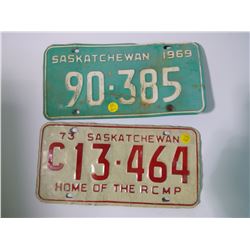 69 AND '73 LICENSE PLATES