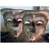 Image 3 : 2X BRASS MASKS ON STANDS