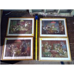 SET OF 4 DOGS PLAYING POKER PICTURES