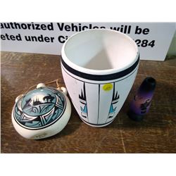 INDIGENOUS PAINTED JUG AND VASE