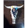 Image 1 : CERAMIC COW SKULL WITH NATIVE FACE