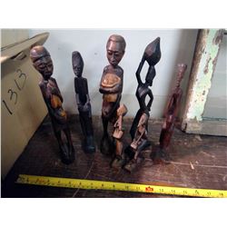 7 WOODEN CARVED STATUES