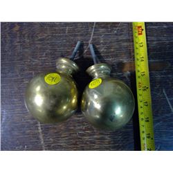 2 BRASS BED HEADBOARD BALLS