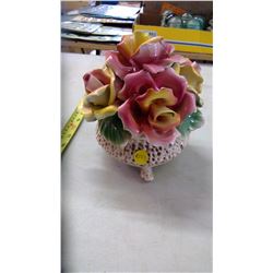 CAPODIMONTE FLORAL BASKET DÉCOR.