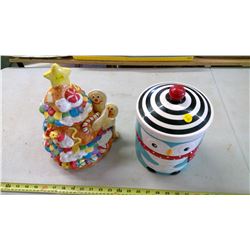 2 CHRISTMAS COOKIE JARS