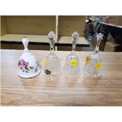 4 GLASS BELLS