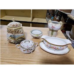 LOT OF NIPPON HAND PAINTED GLASSWARE