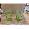 Image 1 : 2 GREEN GLASS CUPS