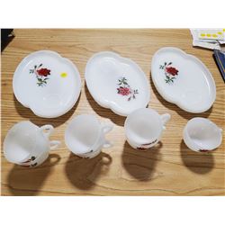 RED ROSE CUP AND TRAY SET