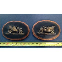 2 CHALKWARE CAR PLAQUES