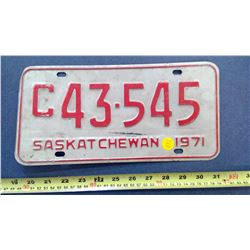 1971 SASK PLATE