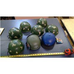 8 KIDS ARMY HELMETS