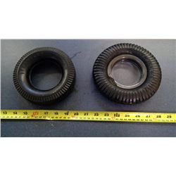 2 TIRE ASHTRAYS