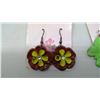 Image 2 : GREEN BUTTERFLY EARRINGS AND RED AND YELLOW FLOWER EARRINGS