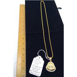 NEW 24K GOLD CLAD, SMILING BUDHA NECKLACE