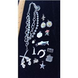 BOX OF CHARMS AND CHAIN