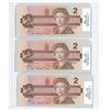 Image 1 : THREE 1986 TWO DOLLAR BILLS (SEQUENTIAL ORDER) *UNCIRCULATED*