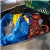 Image 2 : LARGE BLACK TOTE OF HOSES, HIGH VIS VESTS, ETC