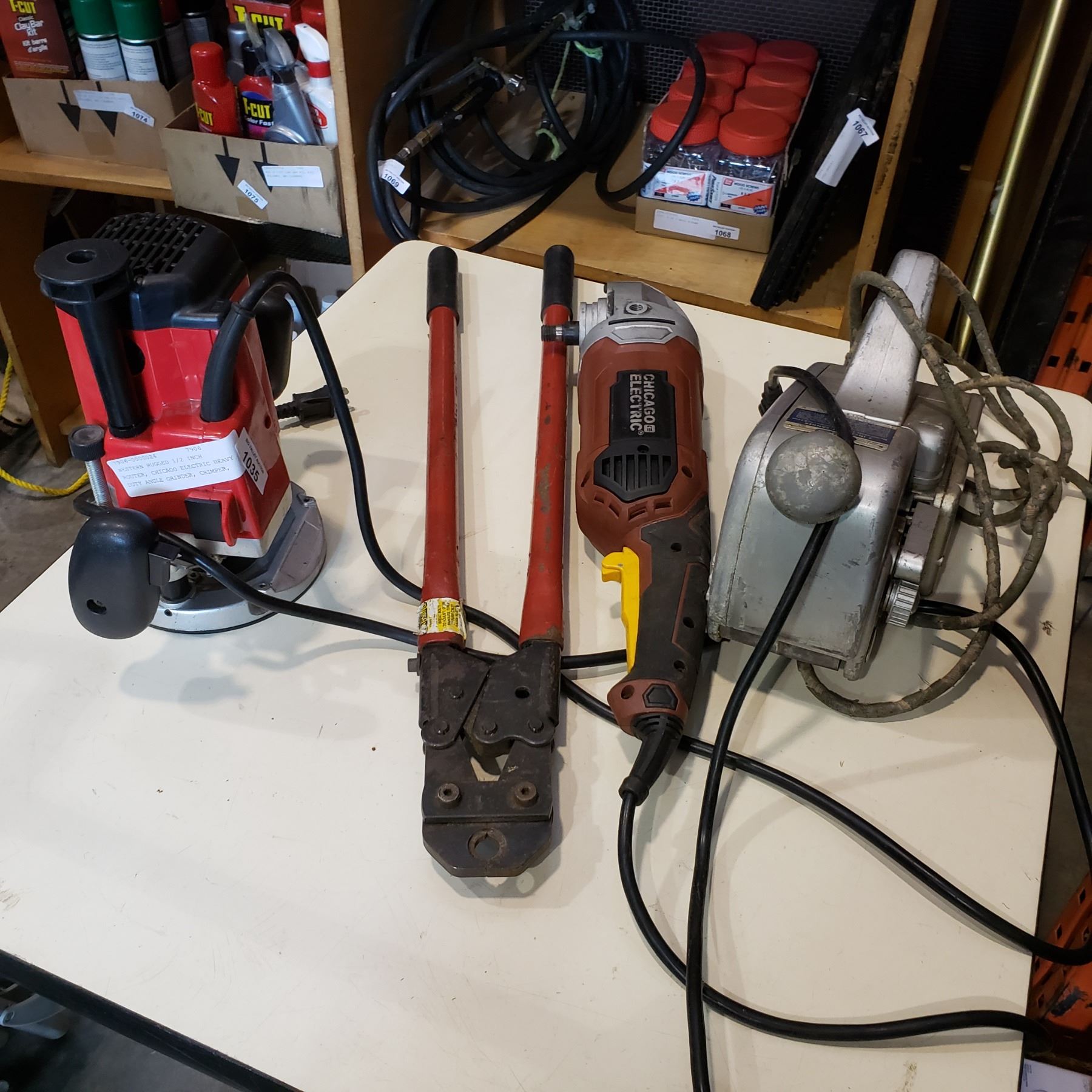 WESTERN RUGGED 1/2 INCH ROUTER, CHICAGO ELECTRIC HEAVY DUTY ANGLE ...