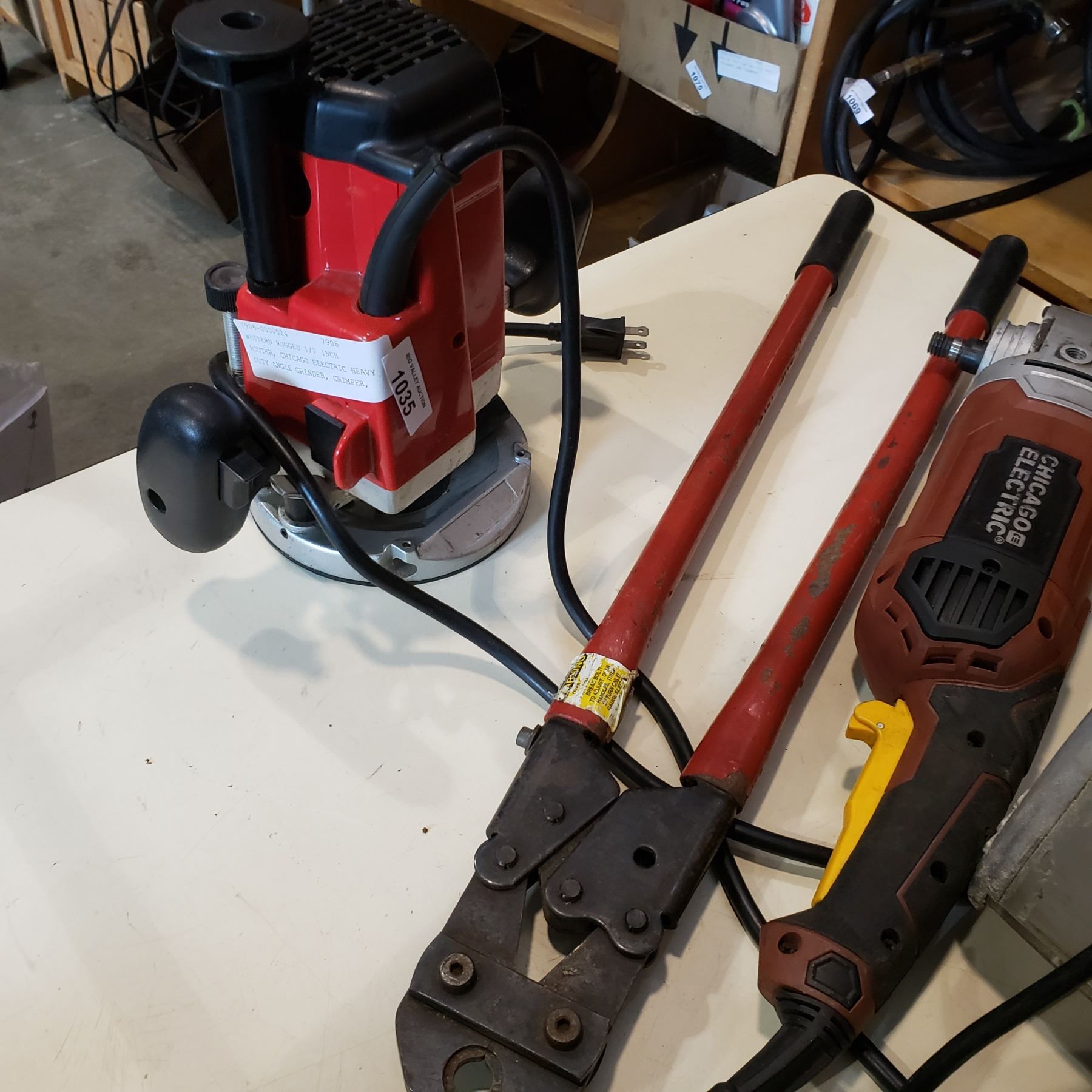 WESTERN RUGGED 1/2 INCH ROUTER, CHICAGO ELECTRIC HEAVY DUTY ANGLE ...